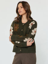 Floral Knit Sweater Cardigan