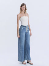 SUPER HIGH RISE ELASTIC WAISTBAND WIDE LEG