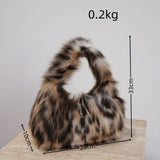 Winter Leopard Print Fluffy Handbag