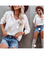 Coastal Breeze Knit Hoodie: