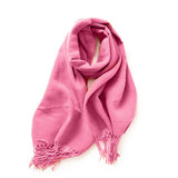 Fashion Scarf - Soft Faux Cashmere with Tassels_CWASC0174: DARKGREEN / (OS) 1