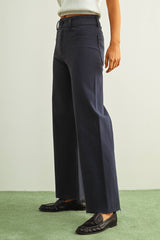 MMP623   STRAIGHT WIDE LEG DENIM PANTS: ECRU / L