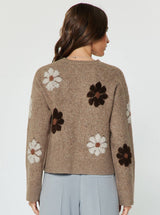 Daisy Floral Long Sleeve Knit Sweater