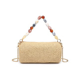Rachel - Straw Clutch: Chocolate