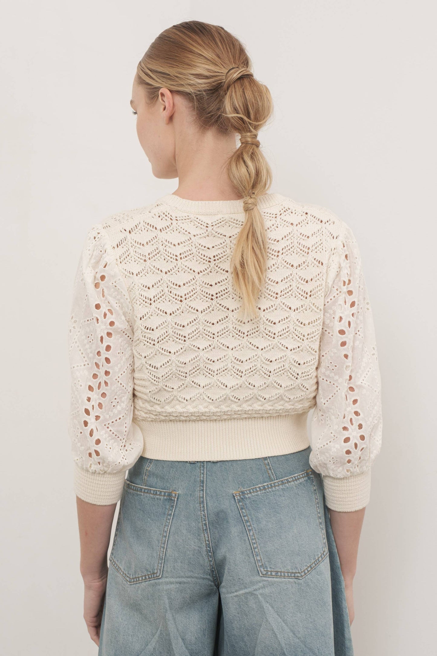 3/4 sleeve cardigan cream