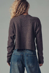 Cozy Button-Up Sweater Cardigan With Side Slits