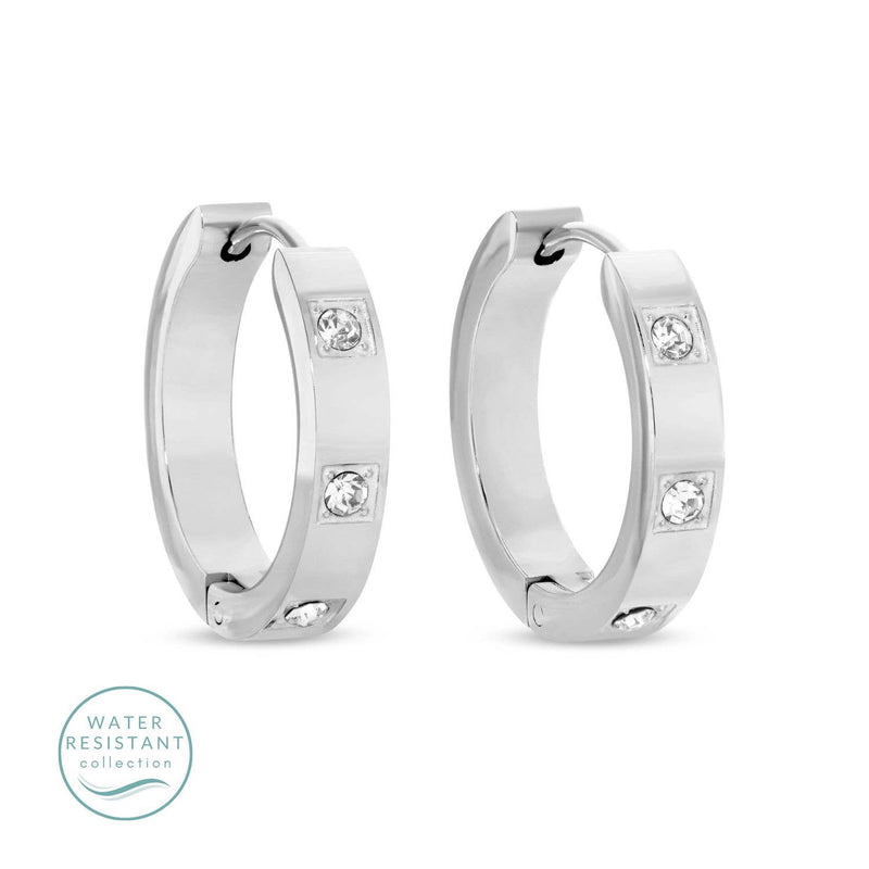 Contemporary Cz Huggies: Silver