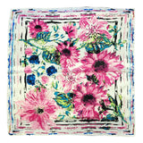 Wrapables Silk Satin Floral Neckerchief 35 x 35 Inch Square Scarf: Silhouette