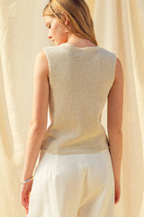 Beige Knit Vest