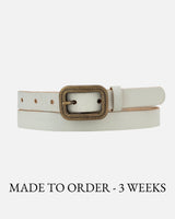 Brown Vintage Skinny Leather Belt