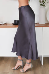 Silky Navy Slip Skirt