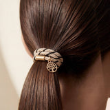 Wrapables Charms and Braided Boho Hair Tie Bracelets for Women, No Damage Elastic Hair Bands, Hair Accessories for Ponytails (10pcs): Brown