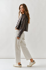 Washed Brown leather jacket