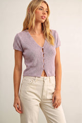 T6284   CAP SLEEVE BUTTON FRONT TOP: BEIGE / L