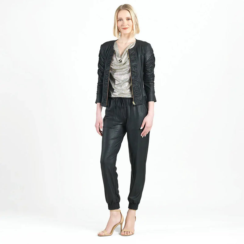Liquid Leather ™ Ruched Detail Jacket