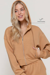 Long Sleeve Soft Modal Scuba Hoodie Jacket