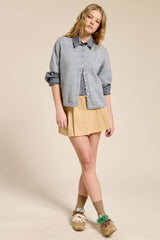 Short Sleeve Button Down Cardigan