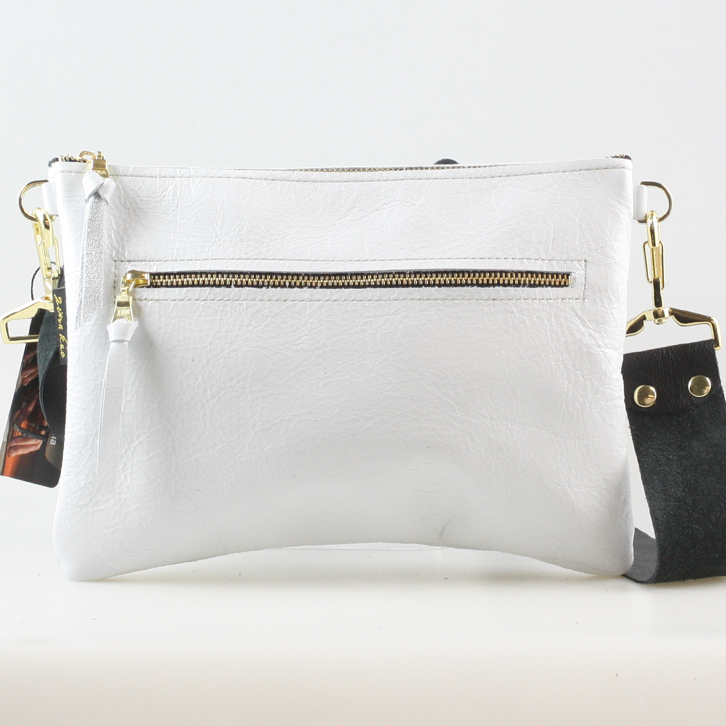 The Metallic Rita Crossbody and Hipbag: Pewter