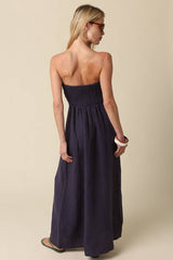Brown Linen Maxi Dress