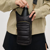 Jace Water Bottle Nylon Puffer Crossbody: Carbon