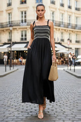 Multi-Color Smocking Maxi Dress : MAUVE