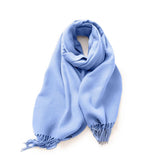Fashion Scarf - Soft Faux Cashmere with Tassels_CWASC0174: DARKGREEN / (OS) 1