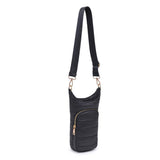Jace Water Bottle Nylon Puffer Crossbody: Carbon
