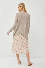 OPEN FRONT  CARDIGAN: Natural / SM