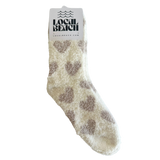 Local Beach Love Collection Heart Cozy Socks: Black/Cream / Heart Sock
