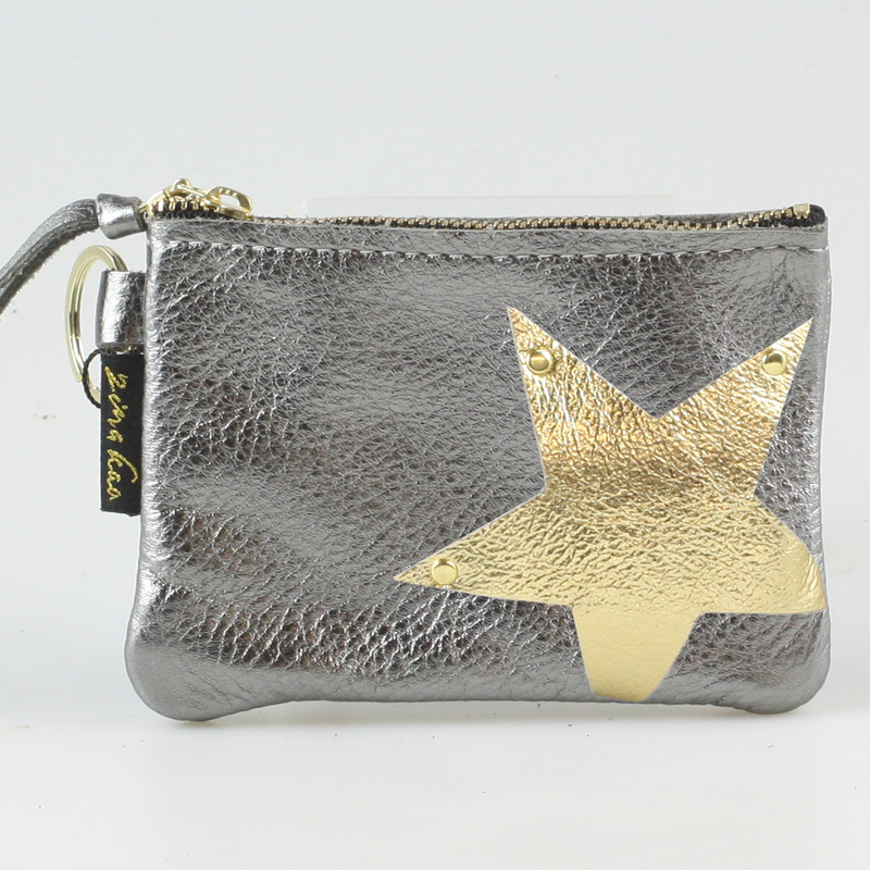 The NEW SIDE STAR Applique Kara: Metallics: Gunmetal w/Gold Star / Ring