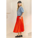 Short Puff Sleeve Denim Top
