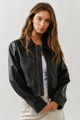 Washed Brown leather jacket