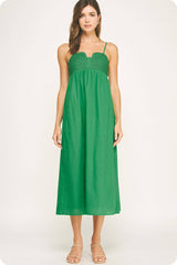 Top Stitch Bustier Linen Midi