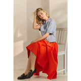 Short Puff Sleeve Denim Top