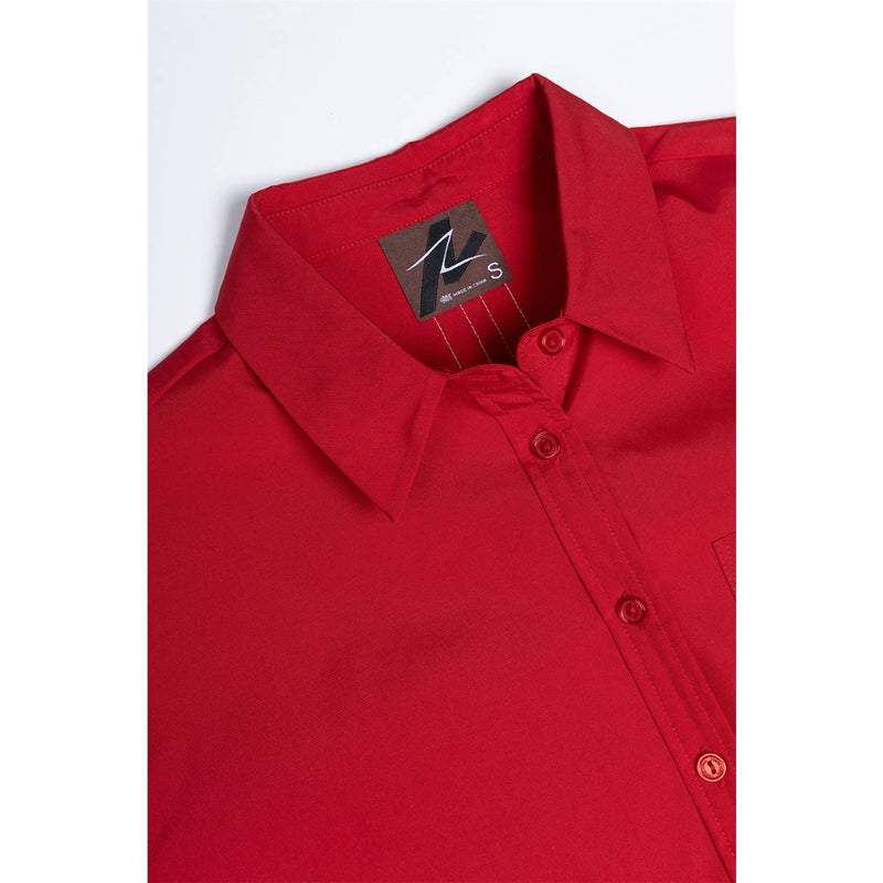 Boxy Half Sleeve Blouse With Stripe Accents