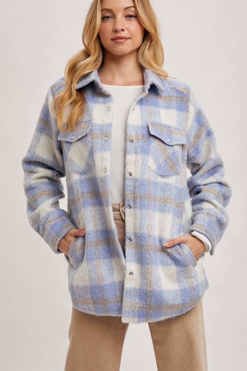 Blue Brushed Flannel Jacket