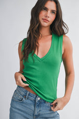 V-Neck Tank Top Chocolate