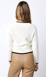 Tess Sweater: Black Cream