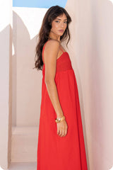 Top Stitch Bustier Linen Midi