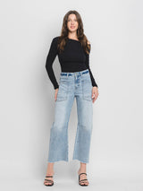SUPER HIGH RISE LIGHT WASH BARREL JEANS V3575: HEROINE / 24