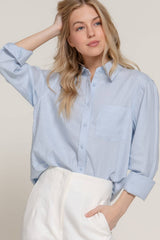 Long Sleeve Linen Blend Shirt NATURAL