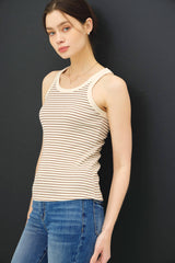 Olive cotton blend Stripeg