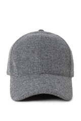 Solid faux wool baseball cap: Charcoal