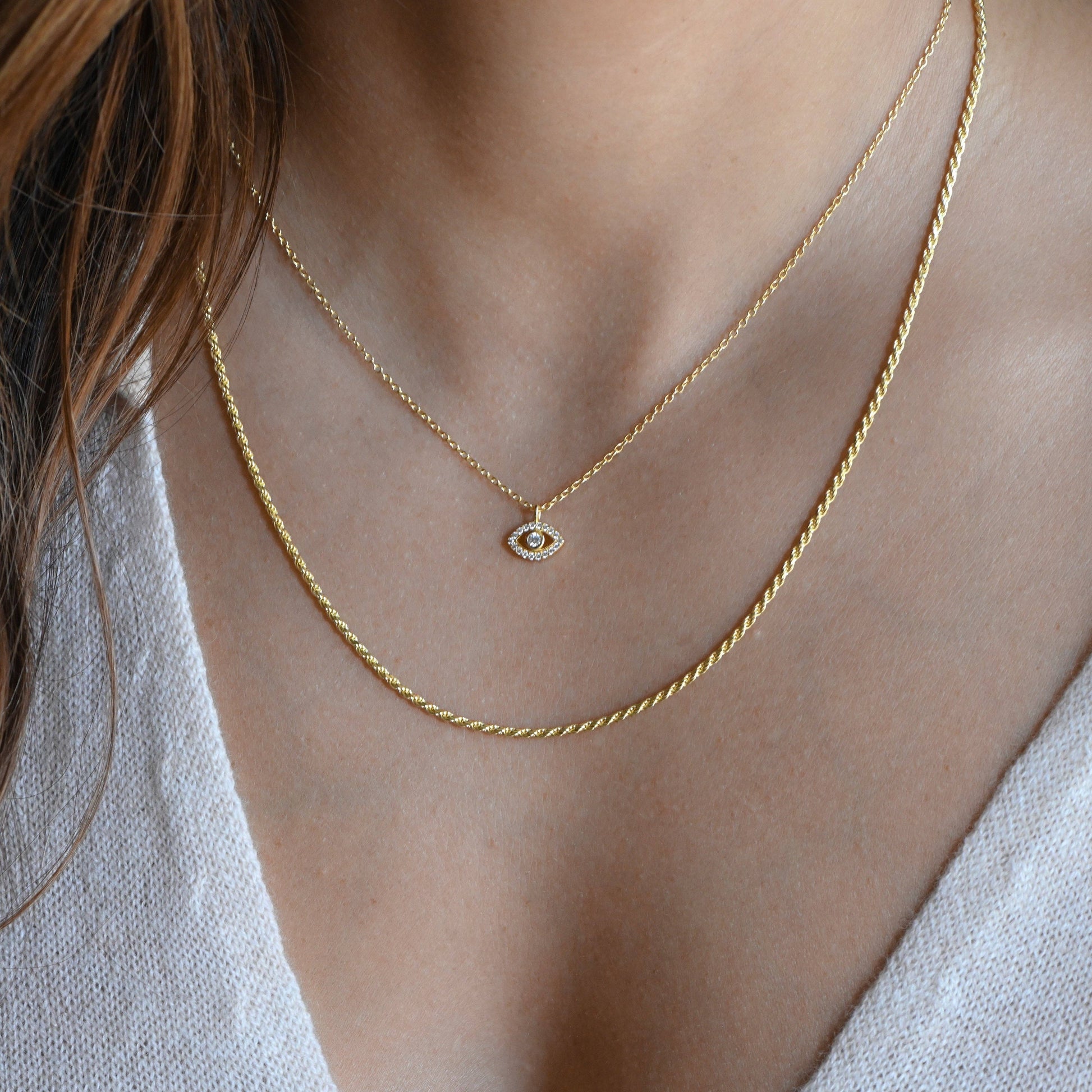 Tiny Evil Eye Necklace: Gold – Pickled Clothing