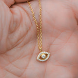 Tiny Evil Eye Necklace: Gold