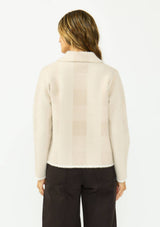 Fuzzy Plaid Button-Front Sweater Jacket
