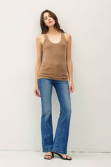 Taupe Ribbed Tank Top