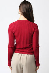 Haley Knit Button Top: Ecru