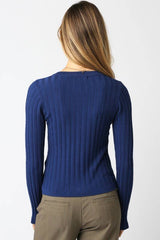 Haley Knit Button Top: Burgundy