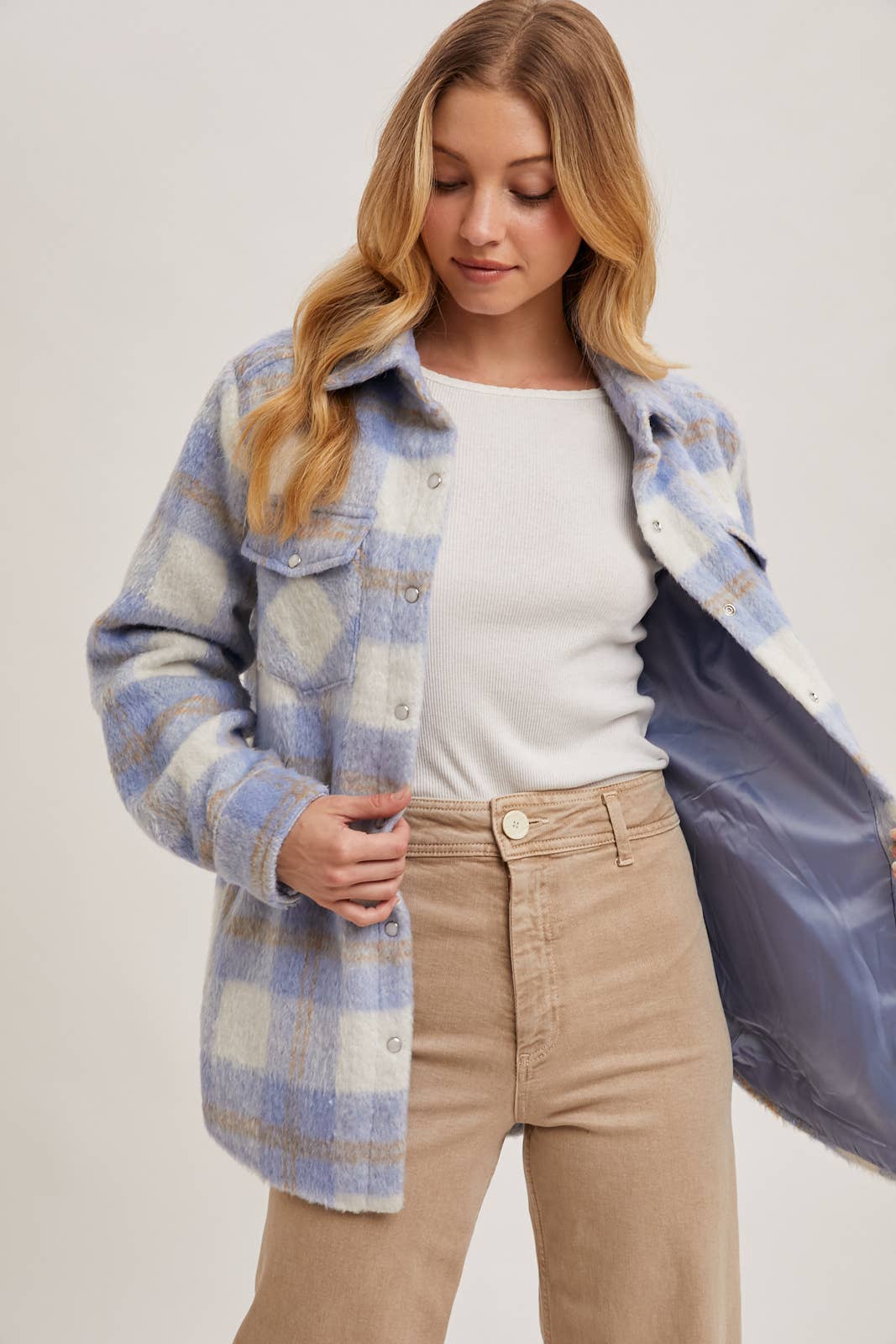 Blue Brushed Flannel Jacket